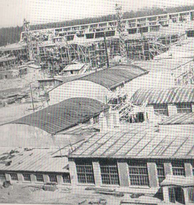 Стройплощадка камского целлюлозно-бумажного комбината. 1934 год
