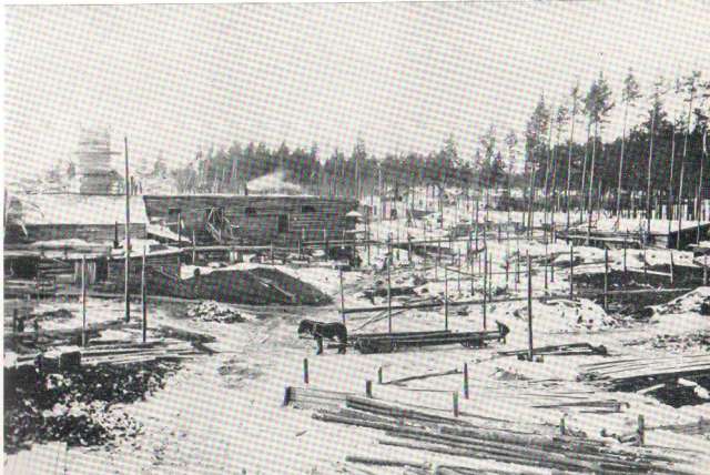 Стройплощадка будущего Камского целлюлозно-бумажного комбината 1931 г.
